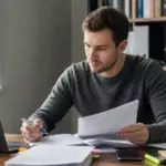 Соискатель проверяет рукопись кандидатской диссертации